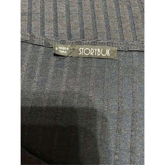 Storybuk Knit Small Ladies Navy Ribbed Short Sleeve Top - Picture 4 of 7